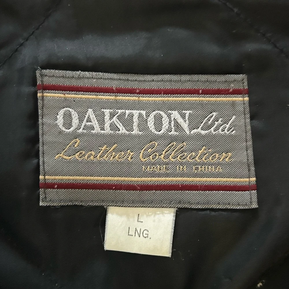 Vintage Black Leather Bomber Jacket Oakton Ltd Leather Collection Men’s Large